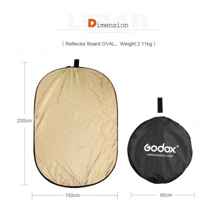 Godox 150*200cm 5 in 1 portable photography reflector