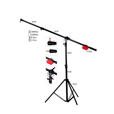 Nicefoto Heavy Duty LS-10 Studio Boom Arm Top Light Stand