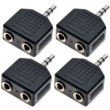 4pcs 3.5mm Audio Headphone Cable Cord Splitter Adapter Jack Y One to Two Stereo