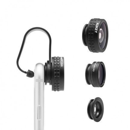 AUKEY 3 IN 1 WIDE ANGLE MACRO FISHEYE PHONE LENS 