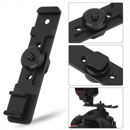 Camera Dual Hot Shoe Extension Bar