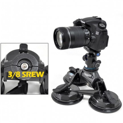 DSLR Car Three Suction Cups Stabilizer Auto Filming Sucker Mount Stand