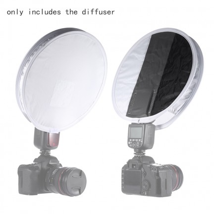 31cm Mini Portable Round On camera Flash Diffuser