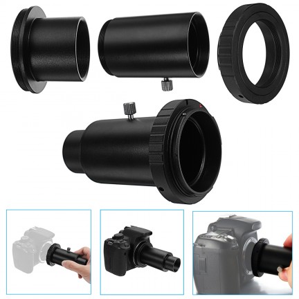 Aluminum T2 Adapter Telescope Extension Tube 1.25 inch Telescope Mount canon