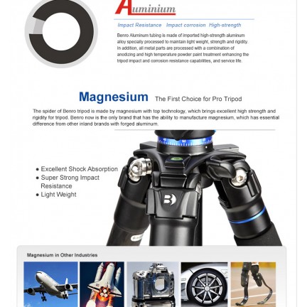Benro GA257T Aluminum Tripod Professional Tripods